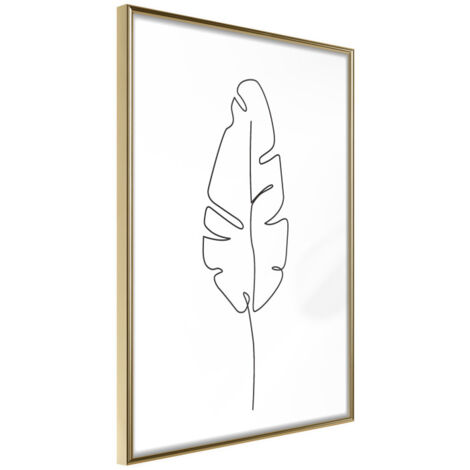 Affiche Murale Encadrée "Drawn with One Line" 40 x 60 cm Or