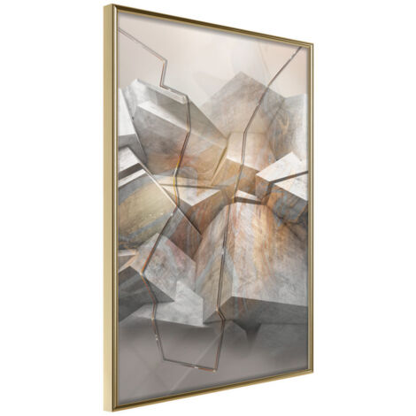 Affiche Murale Encadrée "Earthquake" 21 x 30 cm Or