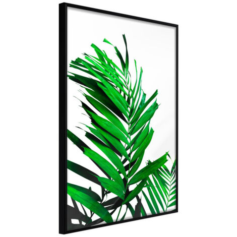 Affiche Murale Encadrée "Emerald Palm" 21 x 30 cm Noir