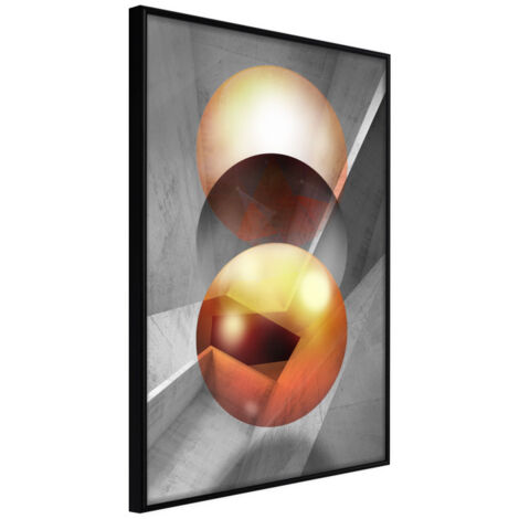 Affiche Murale Encadrée "Enchanted Globes" 21 x 30 cm Noir