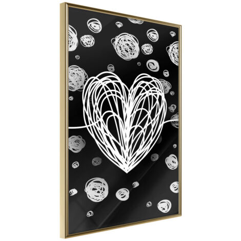 Affiche Murale Encadrée "Entangled Heart" 30 x 42 cm Or