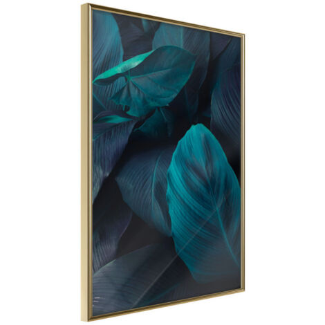 Affiche Murale Encadrée "Evergreen Leaves" 21 x 30 cm Or