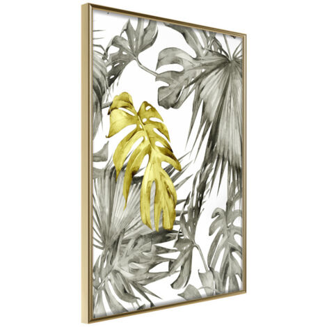 Affiche Murale Encadrée "Extraordinary Leaf" 21 x 30 cm Or
