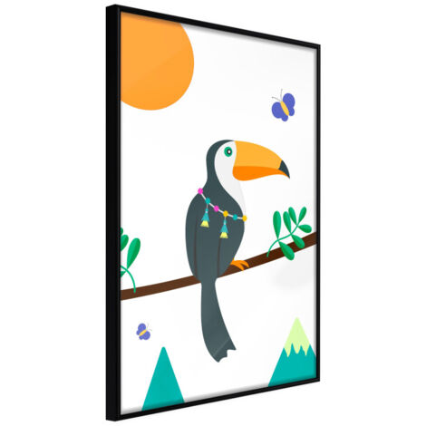 Affiche Murale Encadrée "Fairy-Tale Toucan" 21 x 30 cm Noir