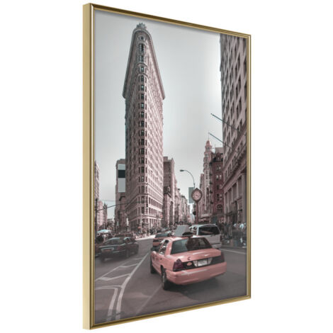 Affiche Murale Encadrée "Flatiron Building" 40 x 60 cm Or