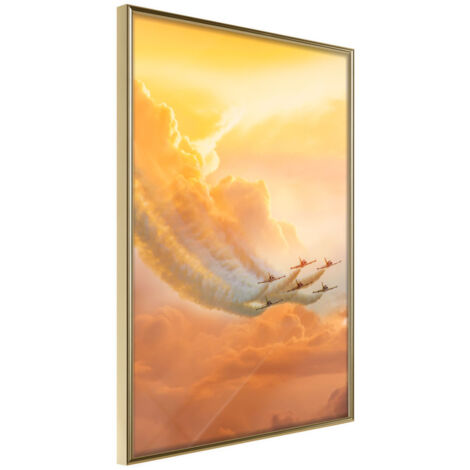 Affiche Murale Encadrée "Flight Formation" 30 x 42 cm Or