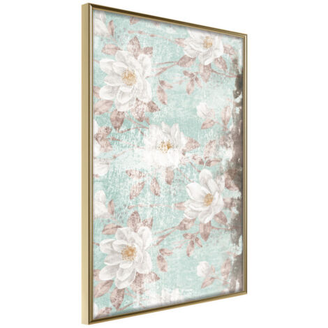 Affiche Murale Encadrée "Floral Muslin" 21 x 30 cm Or