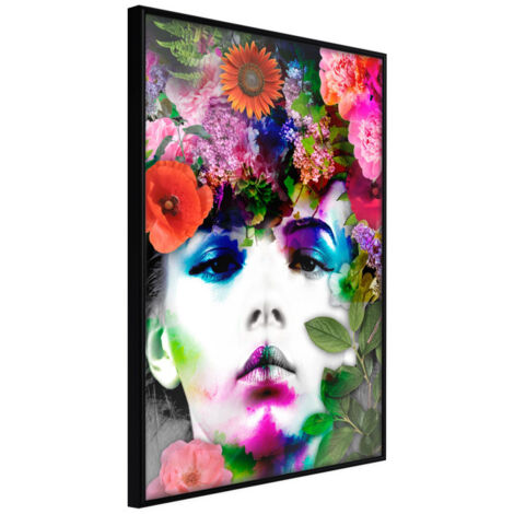 Affiche Murale Encadrée "Flower Coronet" 21 x 30 cm Noir