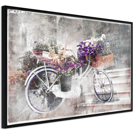 Affiche Murale Encadrée "Flower Delivery" 45 x 30 cm Noir
