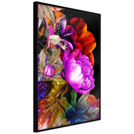 Affiche Murale Encadrée "Flower Sonata II" 21 x 30 cm Noir