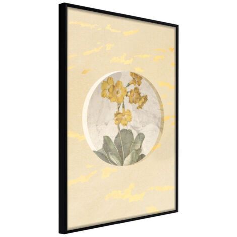 Affiche Murale Encadrée "Flowers and Marble" 21 x 30 cm Noir