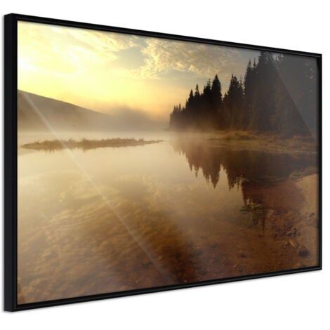 Affiche Murale Encadrée "Fog Over the Water" 45 x 30 cm Noir