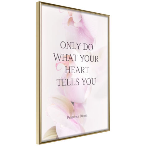 Affiche Murale Encadrée "Follow Your Heart I" 21 x 30 cm Or