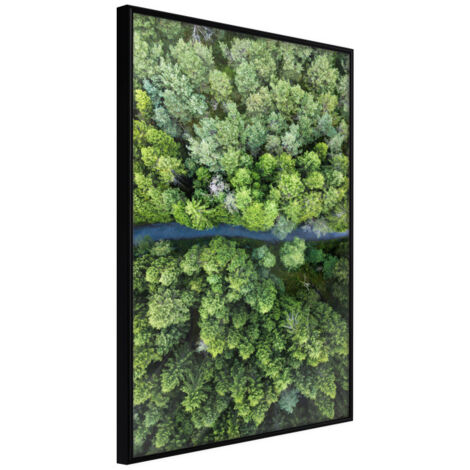 Affiche Murale Encadrée "Forest from a Bird's Eye View" 21 x 30 cm Noir