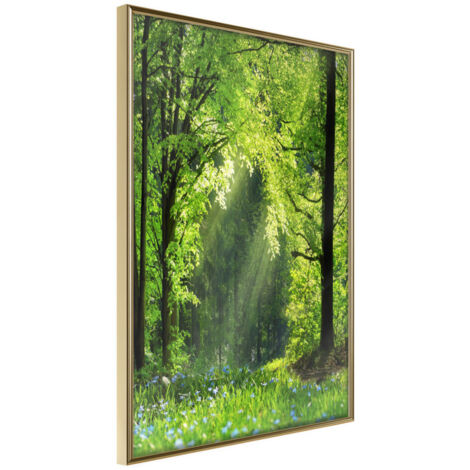 Affiche Murale Encadrée "Forest Path" 21 x 30 cm Or