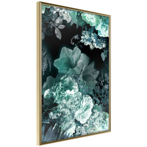 Affiche Murale Encadrée "Frosty Bouquet" 21 x 30 cm Or