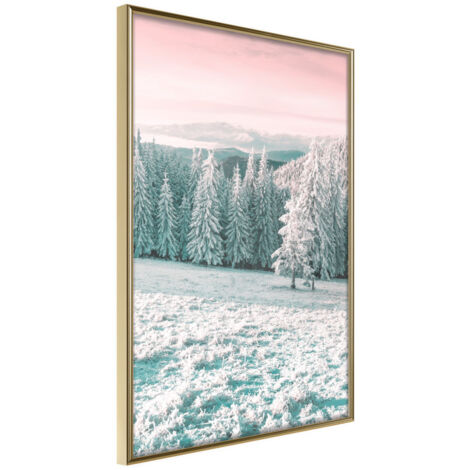 Affiche Murale Encadrée "Frosty Landscape" 40 x 60 cm Or