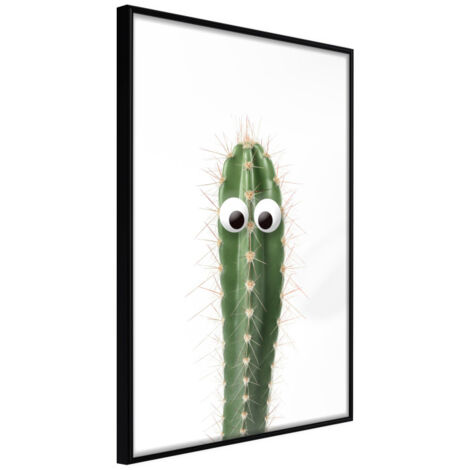 Affiche Murale Encadrée "Funny Cactus I" 40 x 60 cm Noir