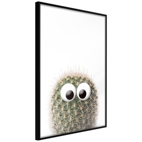 Affiche Murale Encadrée "Funny Cactus II" 40 x 60 cm Noir