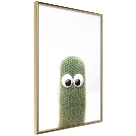 Affiche Murale Encadrée "Funny Cactus IV" 40 x 60 cm Or