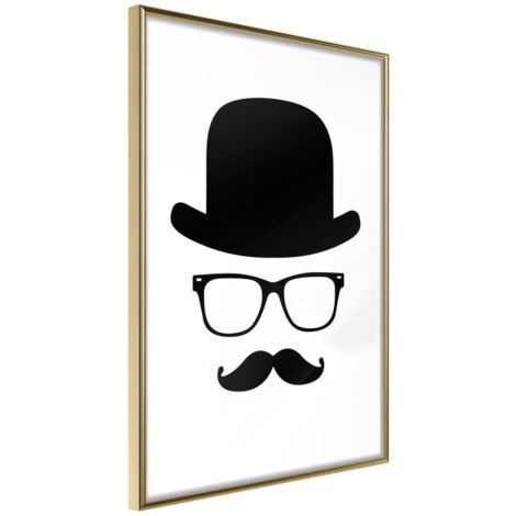 Affiche Murale Encadrée "Gentleman Attributes" 21 x 30 cm Or