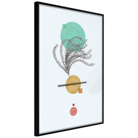 Affiche Murale Encadrée "Geometric Installation with a Plant" 21 x 30 cm Noir