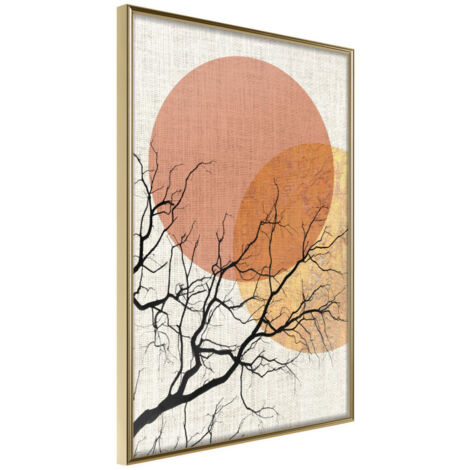 Affiche Murale Encadrée "Gloomy Tree" 21 x 30 cm Or