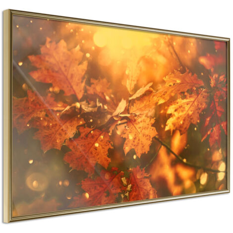 Affiche Murale Encadrée "Golden Autumn" 30 x 20 cm Or
