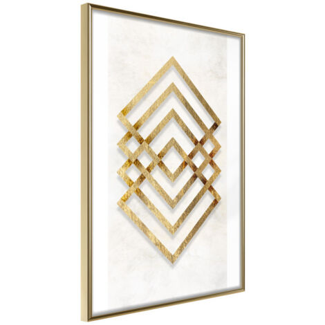Affiche Murale Encadrée "Golden Inlay" 21 x 30 cm Or