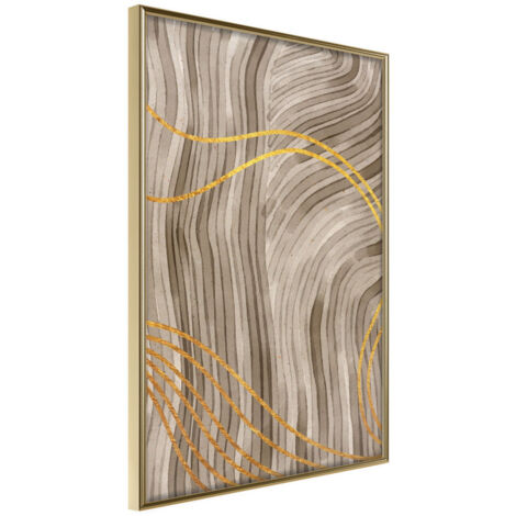 Affiche Murale Encadrée "Golden Path" 21 x 30 cm Or