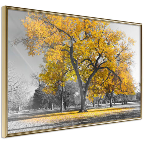 Affiche Murale Encadrée "Golden Tree" 30 x 20 cm Or