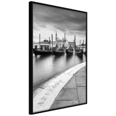 Affiche Murale Encadrée "Gondolas" 21 x 30 cm Noir