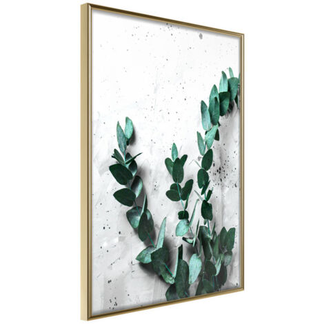 Affiche Murale Encadrée "Green Element" 21 x 30 cm Or