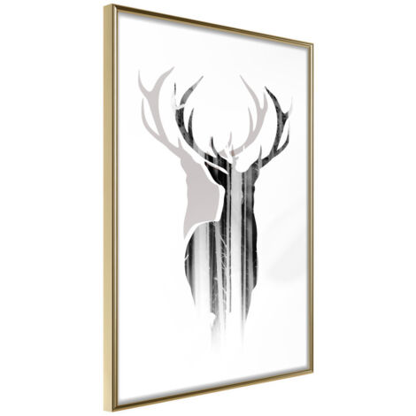 Affiche Murale Encadrée "Guardian of the Forest" 30 x 42 cm Or