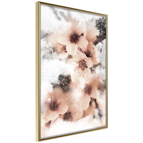 Affiche Murale Encadrée "Heavenly Flowers" 21 x 30 cm Or