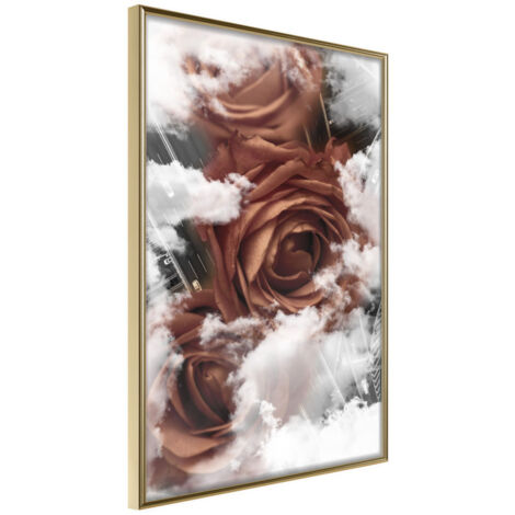 Affiche Murale Encadrée "Heavenly Roses" 21 x 30 cm Or