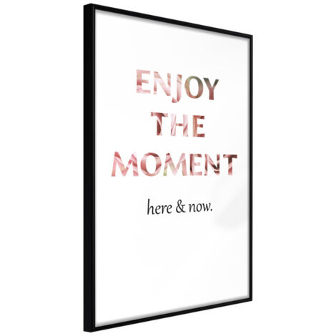 Affiche Murale Encadrée "Here and Now" 30 x 42 cm Noir