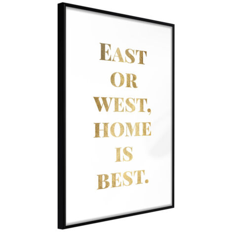 Affiche Murale Encadrée "Home Is Best Gold" 21 x 30 cm Noir
