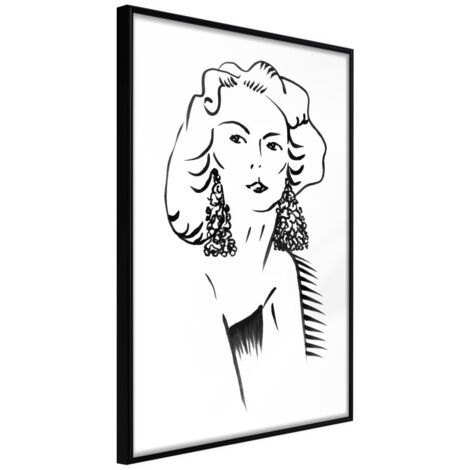 Affiche Murale Encadrée "Hypnotic Earrings" 30 x 42 cm Noir