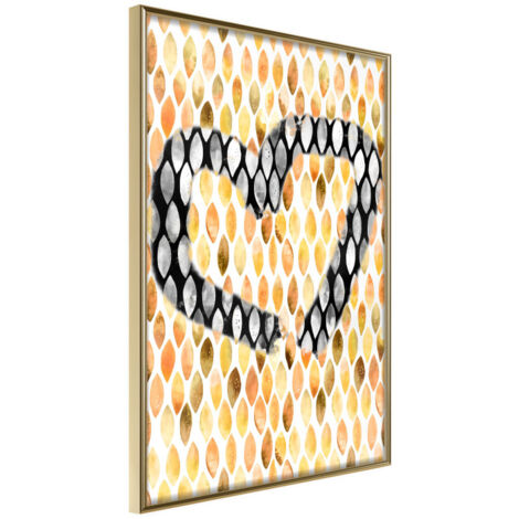 Affiche Murale Encadrée "I Love Oranges" 21 x 30 cm Or