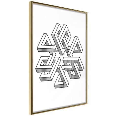 Affiche Murale Encadrée "Impossible Object" 21 x 30 cm Or