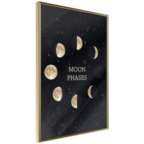 Affiche Murale Encadrée "In the Rhythm of the Moon" 30 x 42 cm Or