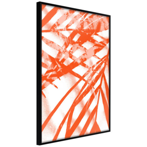Affiche Murale Encadrée "Incandescent Leaf" 30 x 42 cm Noir