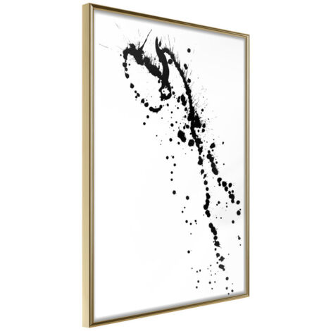 Affiche Murale Encadrée "Ink Splash" 21 x 30 cm Or