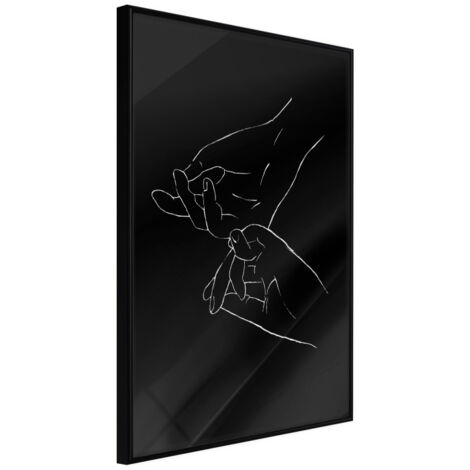 Affiche Murale Encadrée "Joined Hands Black" 21 x 30 cm Noir