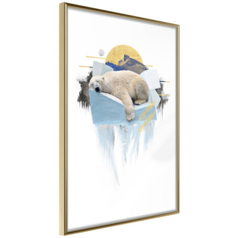 Affiche Murale Encadrée "King of the Arctic" 30 x 42 cm Or