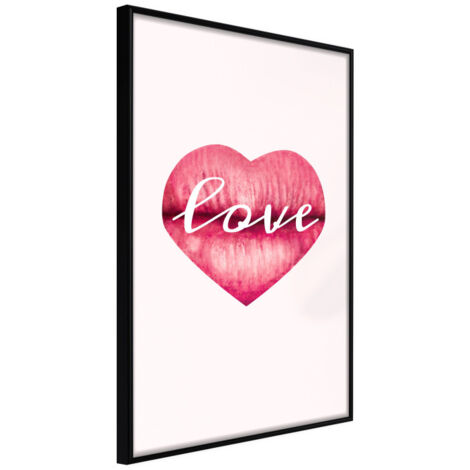 Affiche Murale Encadrée "Kiss of Love" 21 x 30 cm Noir