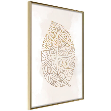 Affiche Murale Encadrée "Leaf Veins" 21 x 30 cm Or