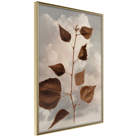 Affiche Murale Encadrée "Leaves in the Clouds" 21 x 30 cm Or