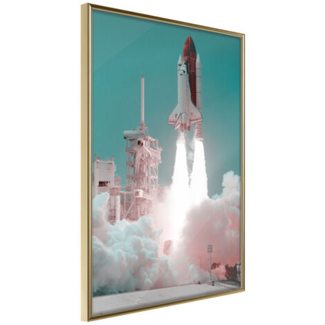 Affiche Murale Encadrée "Leaving the Earth" 21 x 30 cm Or